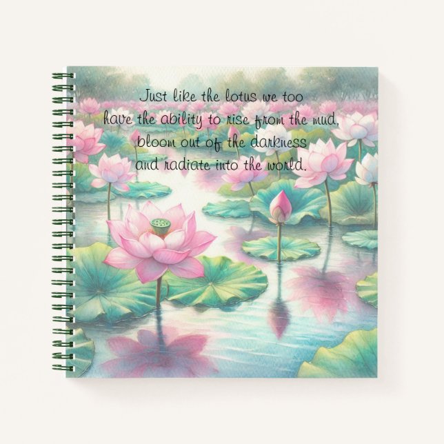 Lotus Flowers & Quote Notebook (Front)
