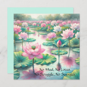 Lotus Flowers & Quote Thank You Card