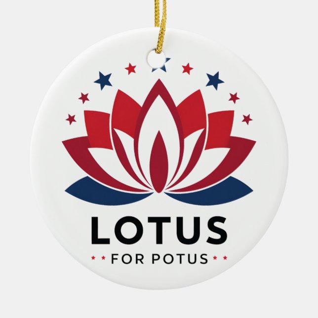 Lotus for POTUS Kamala Harris 2024  Ceramic Tree Decoration (Front)