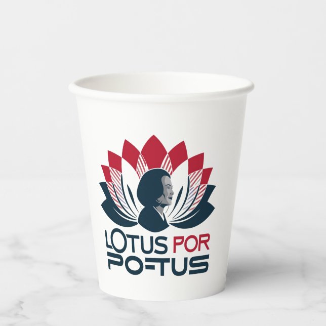 Lotus for POTUS Kamala Harris 2024 Paper Cups (Front)