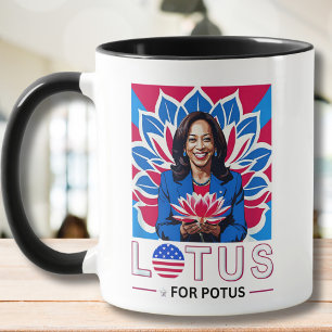 Lotus for Potus Kamala Harris President Campaign Mug