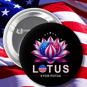 Lotus for Potus Kamala Harris Trendy Lotus Potus 6 Cm Round Badge