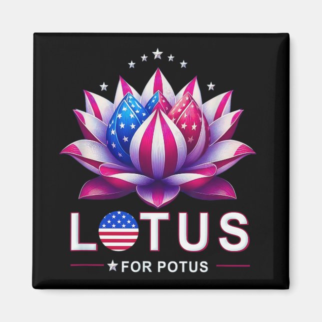 Lotus for Potus Kamala Harris Trendy Lotus Potus Magnet (Front)
