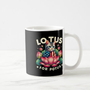 Lotus For Potus Kamala Harris Us Flag Cat Lovers Coffee Mug