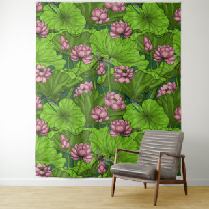 Lotus garden tapestry