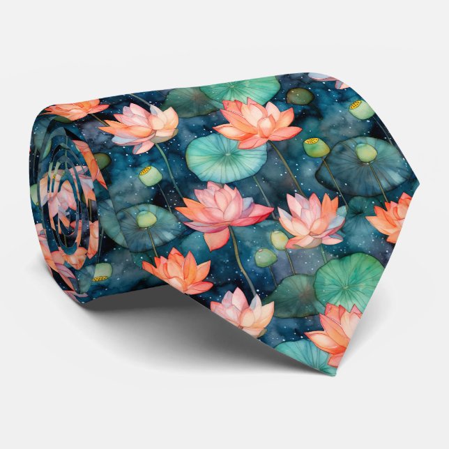 Lotus Garden Tie (Rolled)