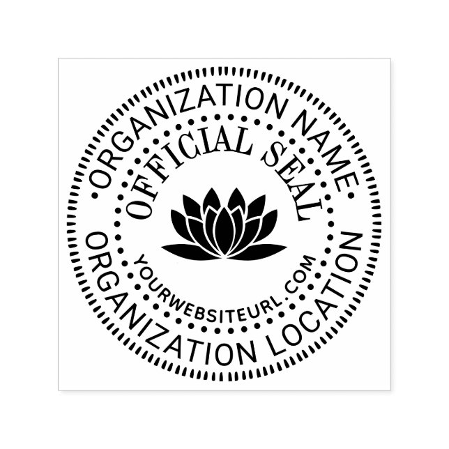 Lotus Generic Custom Official Seal Name Loc URL Self-inking Stamp (Design)