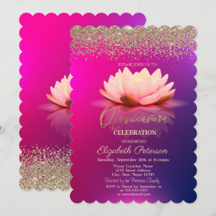 Lotus Gold Confetti Diamond Ombre  Invitation