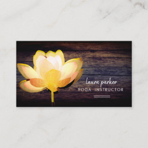Lotus Gold Yoga Instructor Meditation Zen  Wood Business Card