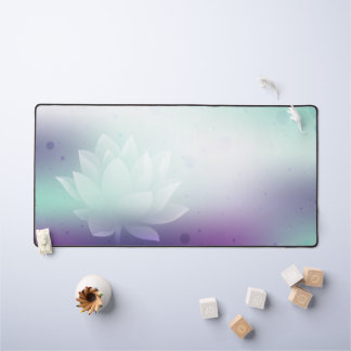 Lotus, Green background, Multi-function Desk Mat