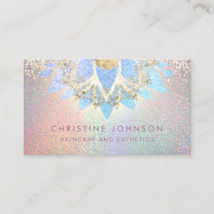 lotus grunge blue skincare and aesthetics business card