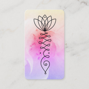 *~* Lotus Heart Reiki Nirvana Yoga Massage Rose QR Business Card