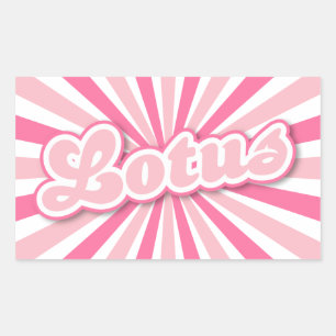 Lotus hot pink solar rays rectangular sticker