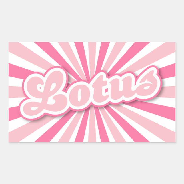 Lotus hot pink solar rays rectangular sticker (Front)