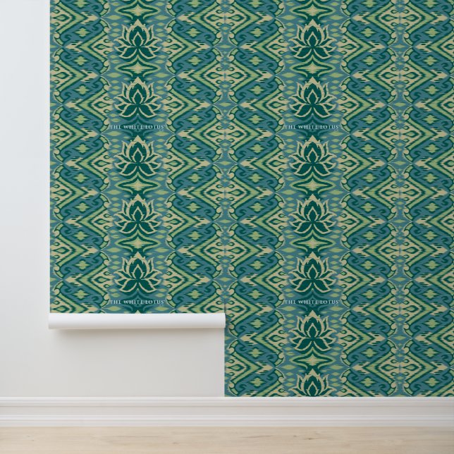 Lotus Ikat Pattern - The White Lotus Wallpaper (Application)