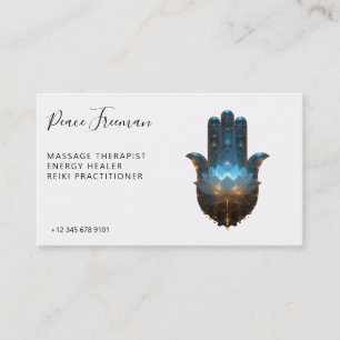 Lotus Illumination Hamsa Hand Design Business Card
