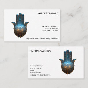 Lotus Illumination Hamsa Hand Design Business Card