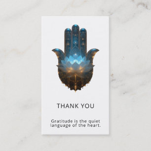 Lotus Illumination Hamsa Hand Design Business Card