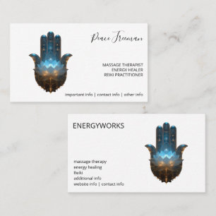 Lotus Illumination Hamsa Hand Design Business Card