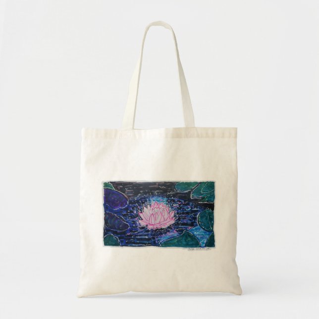 Lotus in Dark Water Tote Bag (Front)