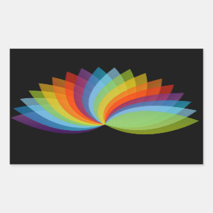 Lotus in different colours rectangular sticker