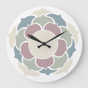 Lotus in pastell large clock