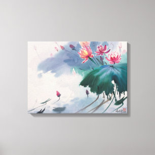 Lotus in the Pond Canvas Print