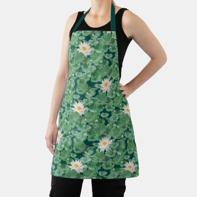 Lotus Lagoon Pattern - The White Lotus Apron (Insitu)