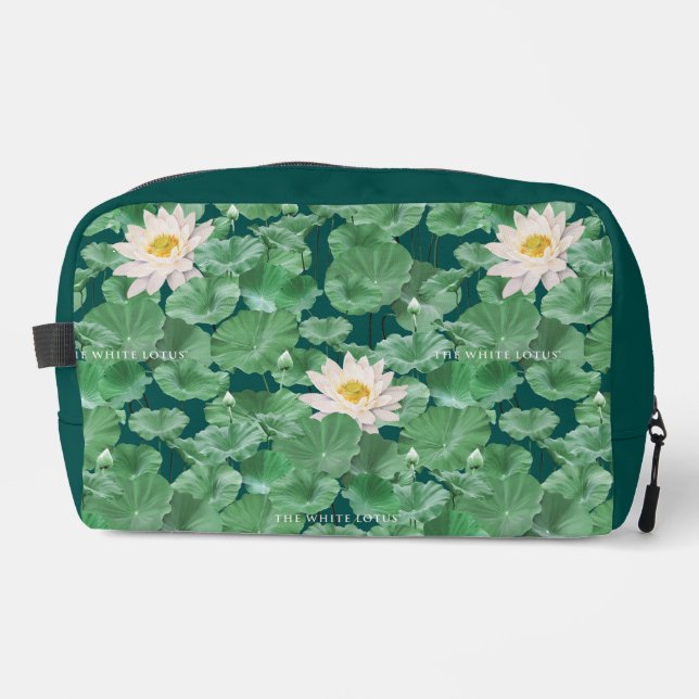 Lotus Lagoon Pattern - The White Lotus Dopp Kit (Front)