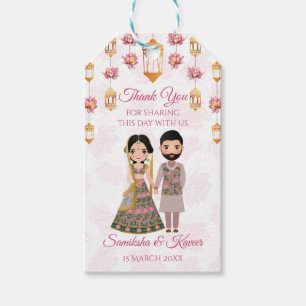 Lotus lanterns Indian wedding personalised wedding Gift Tags