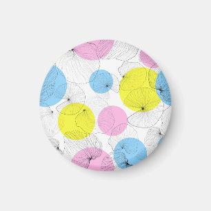 Lotus Leaves Colourful Spots Pattern Magnet