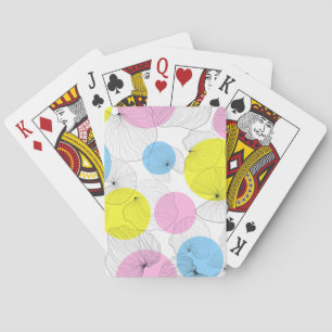Lotus Leaves Colourful Spots Pattern Playing Cards