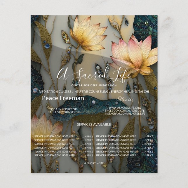 Lotus Light Awakening | botanical Design Flyer (Front)