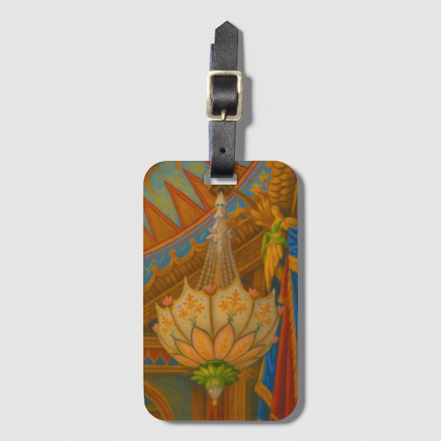 Lotus Light – Royal Pavilion Chandelier Print Luggage Tag (Front Vertical)