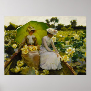 Lotus Lilies, Fine Art by Charles Curran Poster