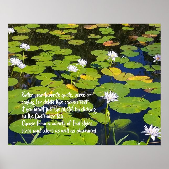 Lotus Lily Pad Nature Photo | Optional Saying Poster (Front)