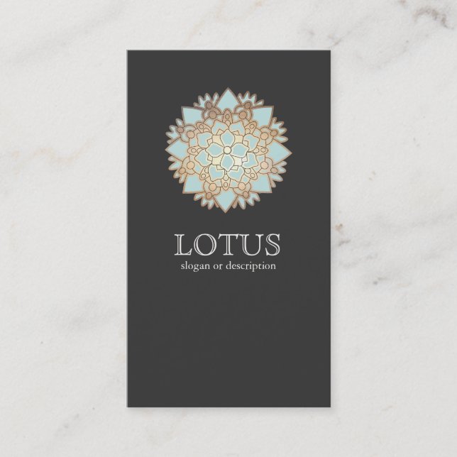 Lotus Logo Natural Health Yoga and Meditation Business Card (Front)