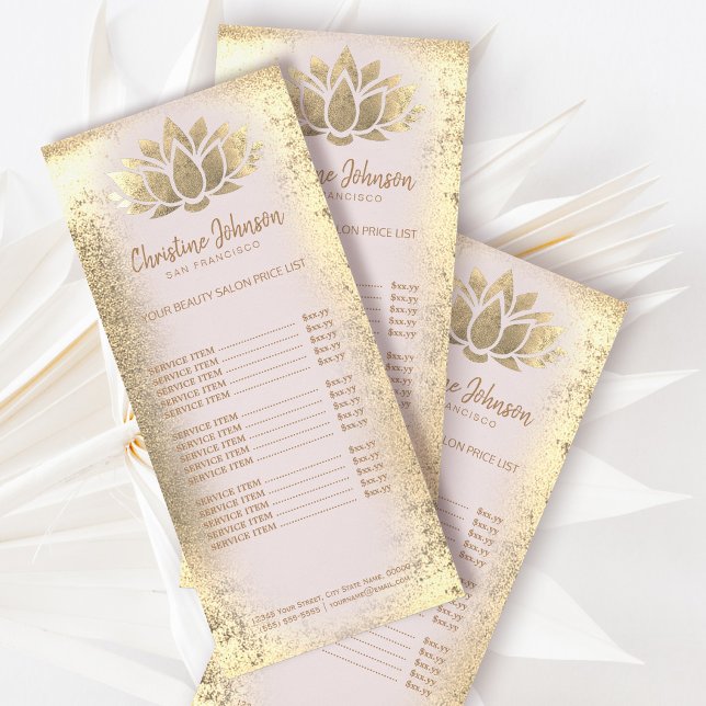 lotus logo on faux gold foil rack card (Creator Uploaded)
