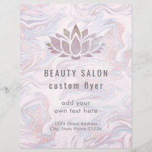 lotus logo on fluid marble flyer