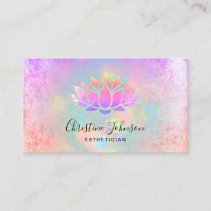 lotus logo on opal texture business card