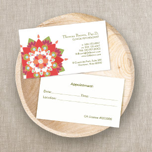 Lotus Logo Wellness and Mental Health Appointment Card