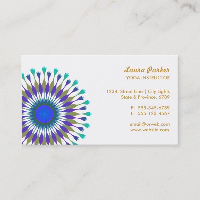 Lotus Logo Wellness Healing Arts Health Business Card (Front)
