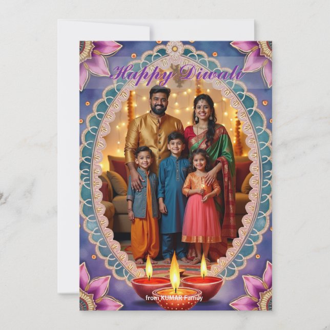Lotus Luxe Diwali Greeting Card (Front)