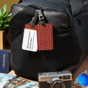 Lotus Luxe Tapestry Pattern - The White Lotus Luggage Tag