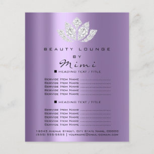 Lotus Makeup Beauty Salon Lashes Flyer Grey Purple