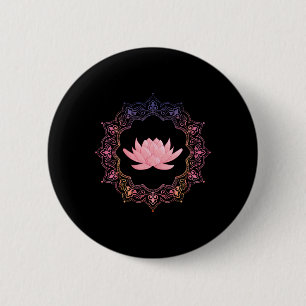 Lotus Mandala Circle Spiritual Yoga 6 Cm Round Badge