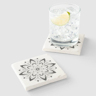 Lotus Mandala Design Sandstone Coaster