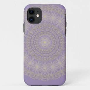 Lotus Mandala in Lilac and Gold iPhone 11 Case