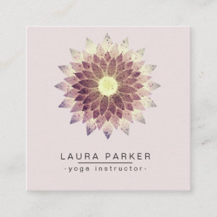 Lotus Mandala Paint Yoga Instructor Holistic Square Business Card
