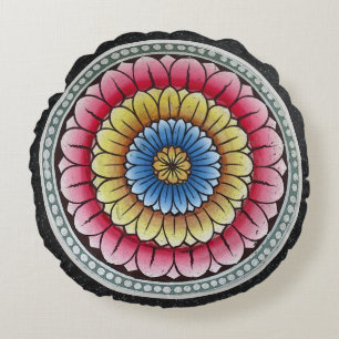 Lotus Mandala Round Cushion
